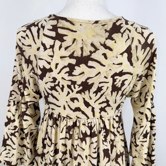 Diane Von Furstenberg Women's Silk Printed Baby Doll Mini Dress Size 2 Brown - Picture 7 of 11
